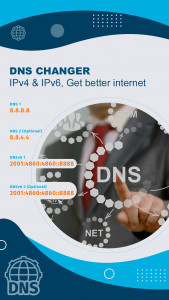 اسکرین شات برنامه DNS Changer, IPv4 & IPv6 1