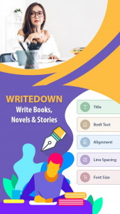 اسکرین شات 1 برنامه WriteDown: Write Books, Novels