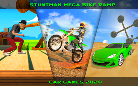 اسکرین شات برنامه Stuntman Mega Bike Ramp Car Game 1
