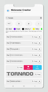 اسکرین شات برنامه Name Creator - Nickname Fire 7
