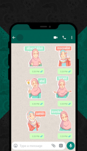 اسکرین شات برنامه Cute Hijab Islamic Stickers for WhatsApp 4