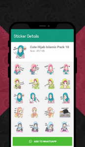 اسکرین شات برنامه Cute Hijab Islamic Stickers for WhatsApp 2