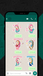 اسکرین شات برنامه Cute Hijab Islamic Stickers for WhatsApp 5