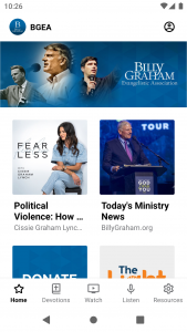 اسکرین شات 1 برنامه Billy Graham Evangelistic Assn