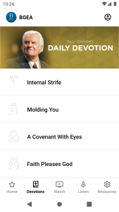 اسکرین شات 2 برنامه Billy Graham Evangelistic Assn