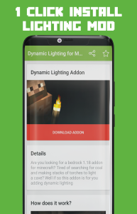 اسکرین شات 1 برنامه Dynamic Lighting for MCPE