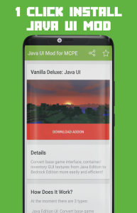 اسکرین شات 1 برنامه Java UI Mod for MCPE
