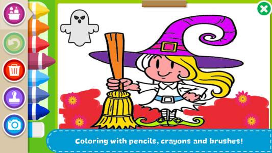 اسکرین شات 2 برنامه Halloween Coloring Book