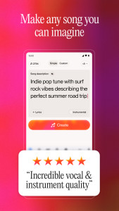 اسکرین شات 2 برنامه Suno - AI Music & Songs