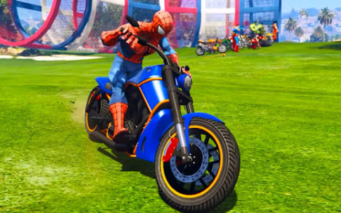 اسکرین شات بازی Superhero Tricky Bike Race 6