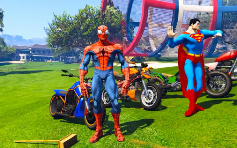 اسکرین شات بازی Superhero Tricky Bike Race 8