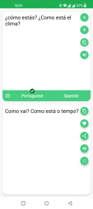 اسکرین شات برنامه Portuguese - Spanish Translato 1