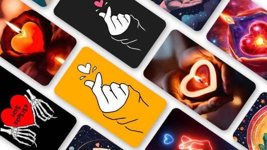 اسکرین شات 1 برنامه Finger Heart Wallpaper 2025