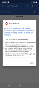 اسکرین شات برنامه Appwatch - Pop Up Ads Removal 2