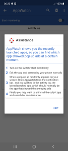 اسکرین شات برنامه Appwatch: pop up ads removal 2