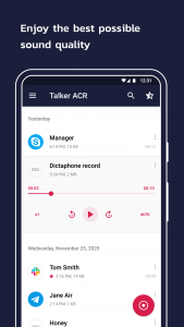 اسکرین شات 1 برنامه Call Recorder - Talker ACR