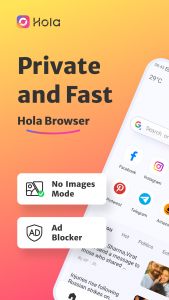 اسکرین شات برنامه Hola Browser-Private&Fast web 1