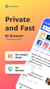 اسکرین شات برنامه Hi Browser-Private&Fast web 1