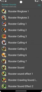 اسکرین شات برنامه Rooster Sounds 2