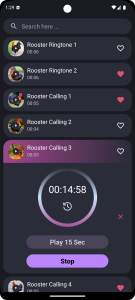 اسکرین شات برنامه Rooster Sounds 4