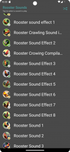 اسکرین شات برنامه Rooster Sounds 3