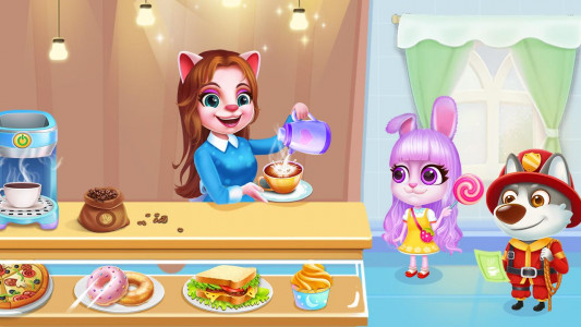 اسکرین شات 1 بازی Kitty Café: Make Yummy Coffee
