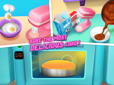 اسکرین شات 4 برنامه Cake Baking Games : Bakery 3D
