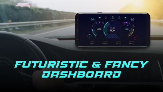 اسکرین شات برنامه GPS Speedometer: Car Dashboard 1