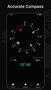 اسکرین شات 1 برنامه Compass App: Direction Compass