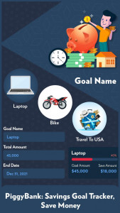 اسکرین شات 1 برنامه Piggy Bank: Savings Goal