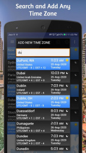 اسکرین شات برنامه Time Zone Converter - World Time Zones Clock 2