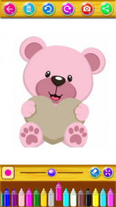 اسکرین شات برنامه Little Teddy Bear Colouring Book Game 5