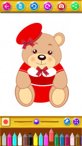 اسکرین شات برنامه Little Teddy Bear Colouring Book Game 7