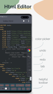 اسکرین شات 1 برنامه TrebEdit - Mobile HTML Editor