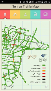 اسکرین شات برنامه Tehran Traffic Map 1
