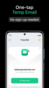 اسکرین شات 1 برنامه Temp Mail - Temporary Email