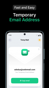 اسکرین شات 1 برنامه Temp Mail - Temporary Email