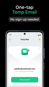 اسکرین شات 1 برنامه Temp Mail - Temporary Email