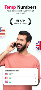 اسکرین شات 1 برنامه Temp Number - 2nd Phone Number