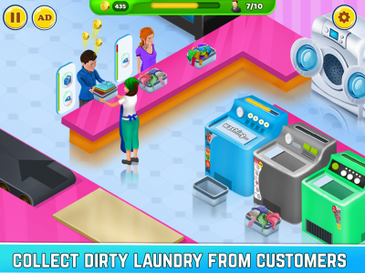 اسکرین شات برنامه Laundry Shop Washing Games Sim 1