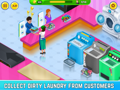 اسکرین شات 1 برنامه Laundry Shop Washing Games Sim