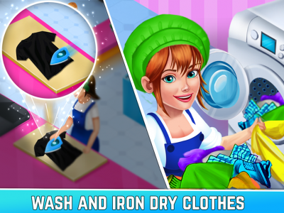 اسکرین شات 2 برنامه Laundry Shop Washing Games Sim