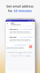 اسکرین شات برنامه 10 Minute Mail - Temp Mail 2