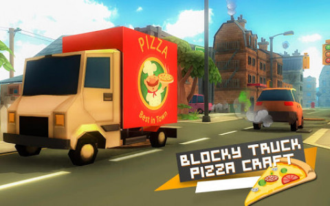 اسکرین شات بازی Blocky Truck Pizza Craft 3