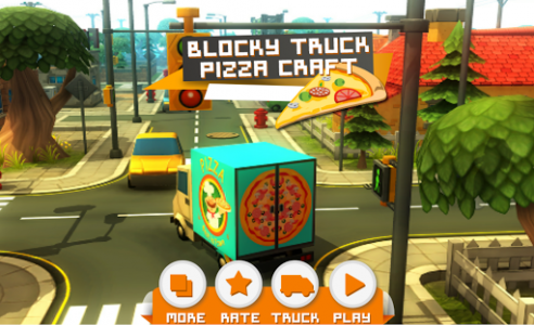 اسکرین شات بازی Blocky Truck Pizza Craft 1