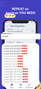 اسکرین شات 3 برنامه Text Repeater: Word Repetition