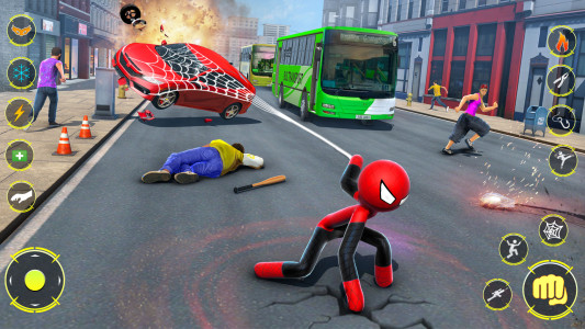 اسکرین شات 4 برنامه StickMan Rope Hero Spider Game