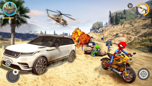 اسکرین شات 2 برنامه StickMan Rope Hero Spider Game