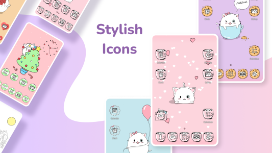 اسکرین شات 2 برنامه Cute Cat Launcher