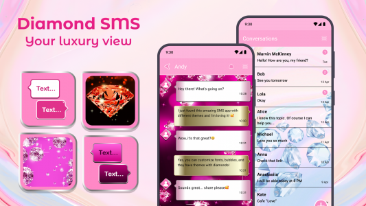 اسکرین شات برنامه Diamond SMS Texting App 7